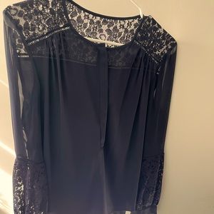 Rebecca Taylor Silk Blouse - S 6 Navy, worn once